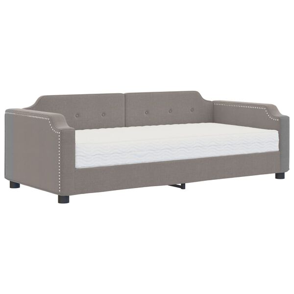 vidaXL Sofa z materacem do spania, kolor taupe, 90x200 cm, tkanina