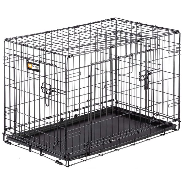 Ferplast Klatka dla psa Dog-Inn 75, 77,4 x 48,5 x 54,6 cm, szara