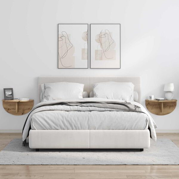 vidaXL P&oacute;łka ścienna 2 pcs Dąb rzemieślniczy 48 x 24 x 24 cm