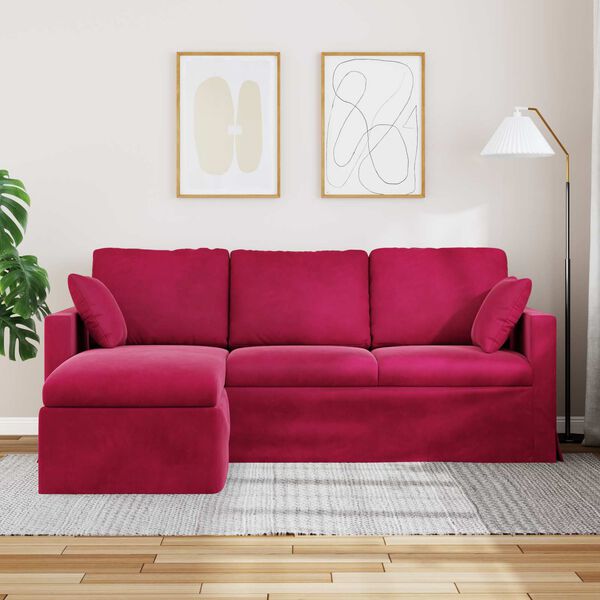 vidaXL Sofa Czerwone wino