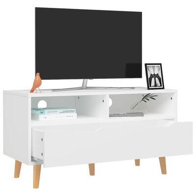 vidaXL Szafka pod TV, biała, 90x40x48,5 cm, materiał drewnopochodny