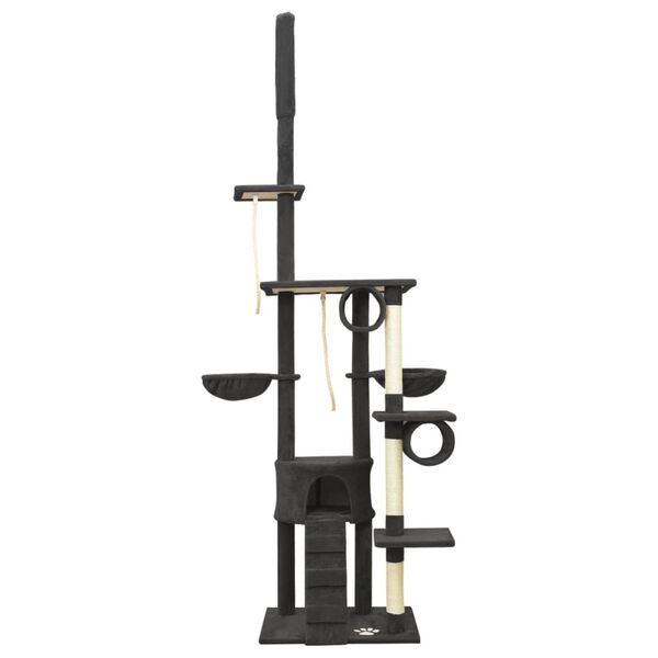 vidaXL Drzewko dla kota, od podłogi do sufitu, ciemnoszare, 220-240 cm