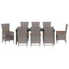 vidaXL Zestaw do jadalni w ogrodzie z poduszką 9 pcs Szary