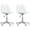 vidaXL Obrotowe krzesła stołowe, 2 szt., białe, sztuczna sk&oacute;ra