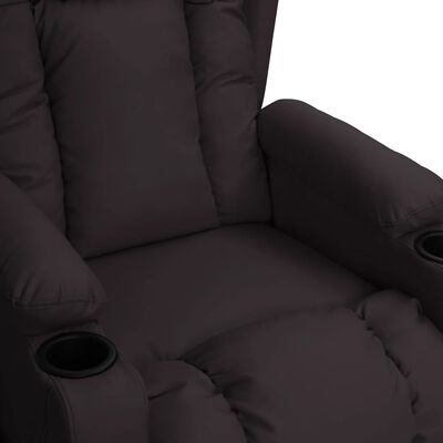 vidaXL Masujący fotel podnoszony, rozkładany, czarny, sztuczna skóra