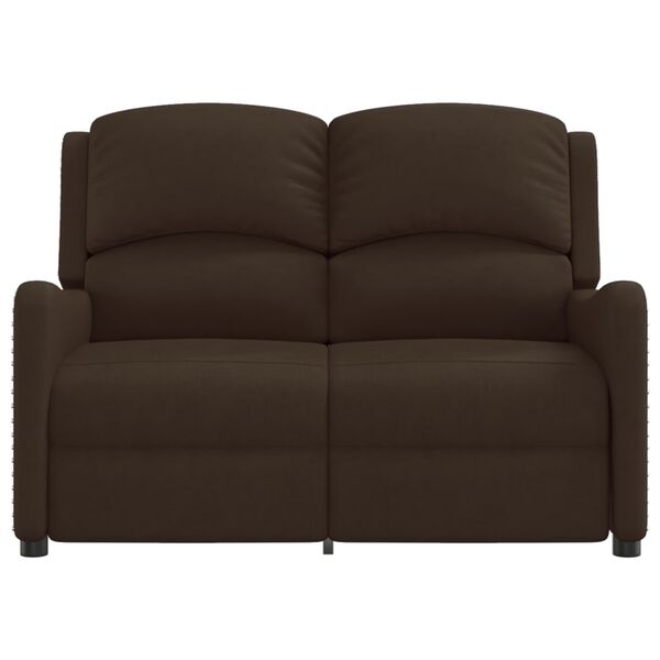 vidaXL Rozkładany fotel masujący 2-os., brązowy, ekoskóra z połyskiem