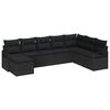 vidaXL Zestaw Sof z poduszką z przechowywaniem 8 pcs Czarny polirattan