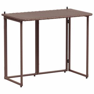 vidaXL Składany st&oacute;ł ogrodowy Brązowy 90x51x75 cm Polirattan