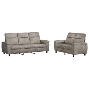 vidaXL Zestaw Sof 2 pcs jasnoszary Sk&oacute;ra zamszowa