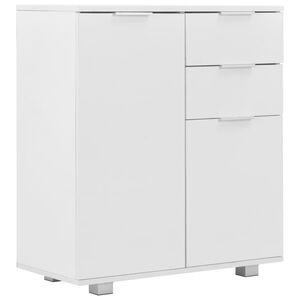 vidaXL Komoda biała na wysoki połysk, 71 x 35 x 80 cm, płyta wi&oacute;rowa