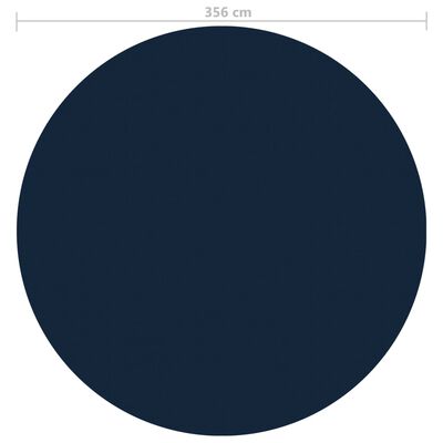 vidaXL Pływająca folia solarna z PE na basen, 356 cm, czarno-niebieska