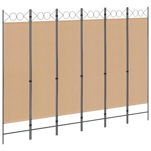vidaXL Ekspresowy 6-panelowy parawan Beżowy 240 x 180 cm tkanina