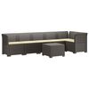 vidaXL Sofa Ogrodowa 6-osobowa z Poduszkami w Wyglądzie Rattanu PP