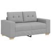 vidaXL Sofa 2 pcs Szary Tkanina lniana
