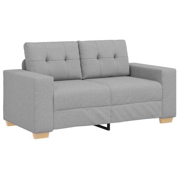 vidaXL Sofa 2 pcs Szary Tkanina lniana