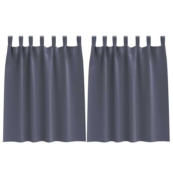 vidaXL Firany blackout z k&oacute;łkami 2 pcs Antracyt 140 x 140 cm Poliester
