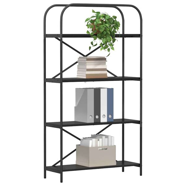 vidaXL P&oacute;łka na książki Czarny Dąb 80 x 30 x 146 cm