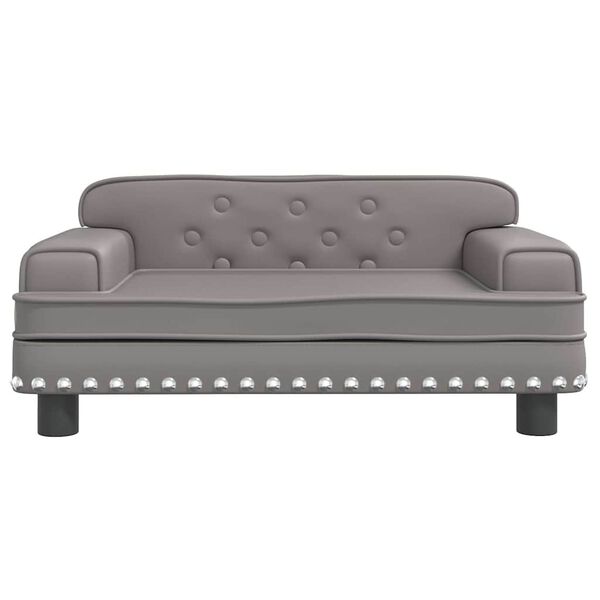 vidaXL Sofa dla dzieci, szara, 70x45x30 cm, sztuczna skóra