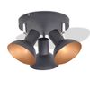 vidaXL Lampa sufitowa na 3 żar&oacute;wki E27, czarno-złota