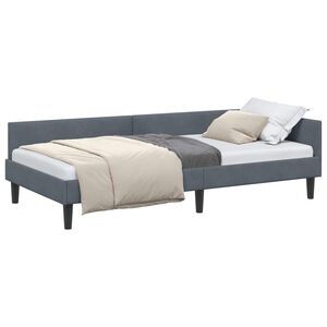 vidaXL Rama ł&oacute;żka narożnego Ciemnoszary 80 cm x 200 cm Aksamit