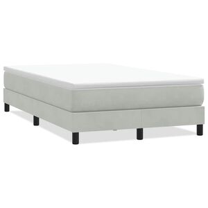 vidaXL Ł&oacute;żko Box Spring bez materaca Jasnoszary 120x210 cm Aksamit
