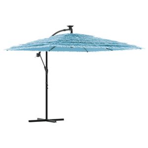 vidaXL Parasol ogrodowy na stalowym słupku, niebieski, 246x246x230 cm