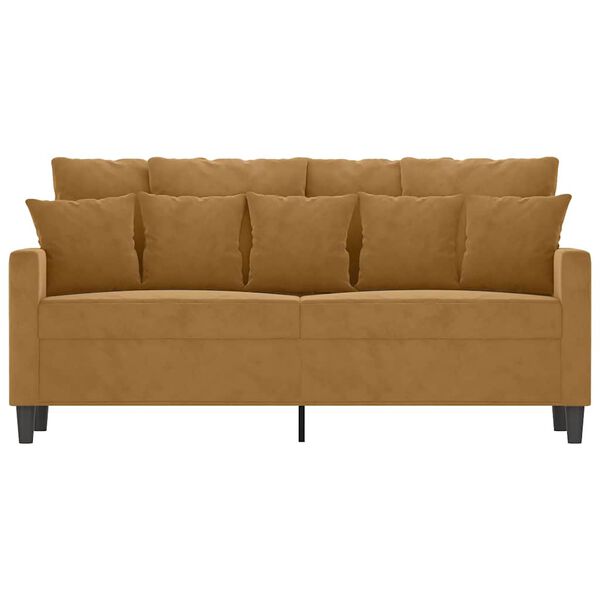 vidaXL Sofa 2-osobowa, brązowa, 140 cm, tapicerowana aksamitem