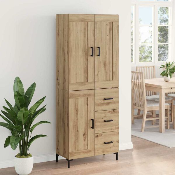 vidaXL Highboard 2 pcs Dąb rzemieślniczy Materiał drewnopochodny