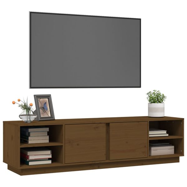 vidaXL Szafka pod TV, miodowy brąz, 156x40x40 cm, lite drewno sosnowe