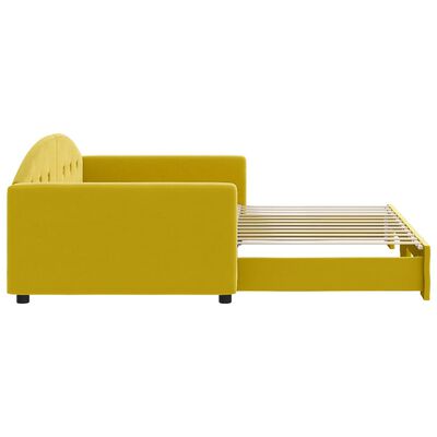 vidaXL Sofa rozsuwana, żółta, 100x200 cm, aksamit
