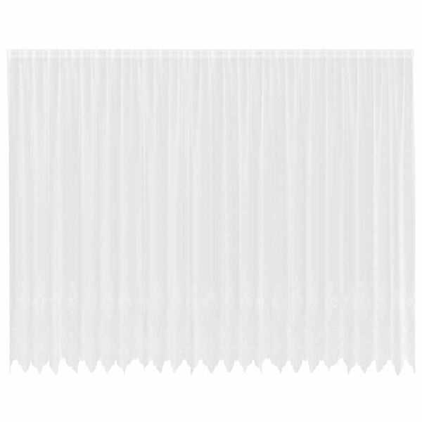 vidaXL Firanka Koronkowa z zasłonami Biały 260 x 600 cm Poliester
