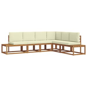 vidaXL Zestaw sof na zewnątrz z poduszką 6 Sztuka Naturalny i Kremowy