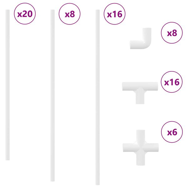 vidaXL Rura PVC 2 pcs Biały 12,2 x 1,8 x 500 mm PP, PE