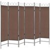 vidaXL Parawan 6-panelowy, brązowy, 240 x 180 cm