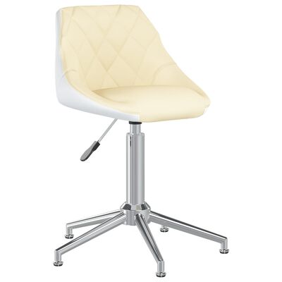 vidaXL Obrotowe krzesła stołowe, 6 szt., kremowo-białe, sztuczna skóra