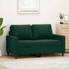 vidaXL Sofa 2-osobowa, ciemnozielona, 120 cm, tapicerowana aksamitem
