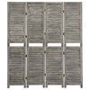 vidaXL Parawan 4-panelowy, szary, 143x166 cm, lite drewno