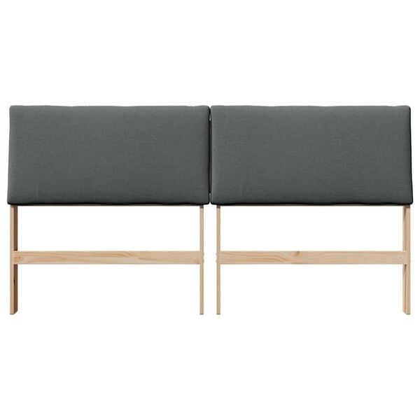 vidaXL Tapicerowane wezgłowie Ciemnoszary 180 cm Lite drewno sosnowe