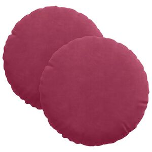 vidaXL Poduszki na siedziska 2 szt. Aksamit Czerwone wino &Oslash;30 x 13 cm