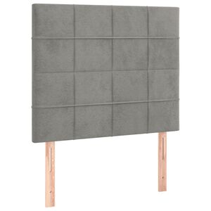 vidaXL Zagł&oacute;wek jasnoszary 80x5x118/128 cm aksamit