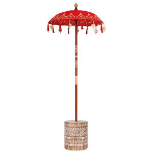 vidaXL Baliński Parasol z Bazą czerwony 95 x 95 x 260 cm