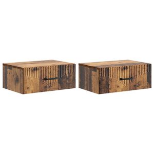vidaXL Wisząca Szafka Nocna 2 szt. Stare drewno 49 x 34,5 x 20 cm