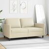 vidaXL 2-osobowa sofa, kremowy, 140 cm, sztuczna sk&oacute;ra