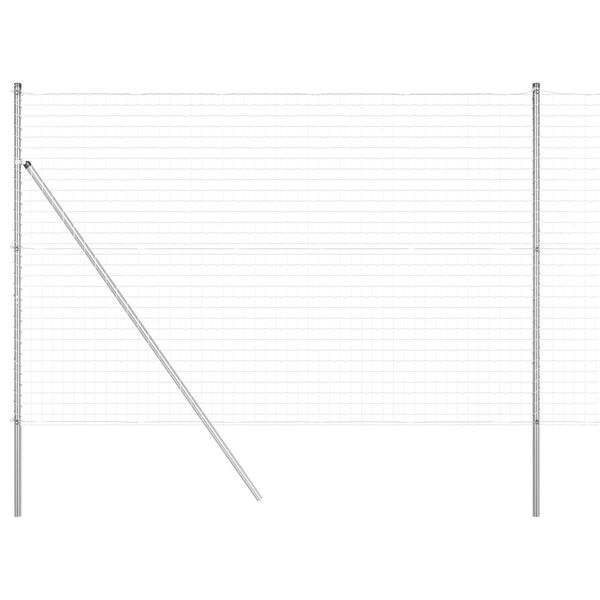 vidaXL Ogrodzenie z słupkiem Srebrny 1,5 x 10 m Stal i PVC