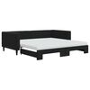vidaXL Sofa rozsuwana z materacami, czarna, 100x200 cm, aksamit