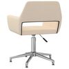 vidaXL Obrotowe krzesło stołowe, kremowe, obite tkaniną