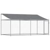 vidaXL Klatka dla psa, z dachem i drzwiami, szara, 4x2x2 m, stal