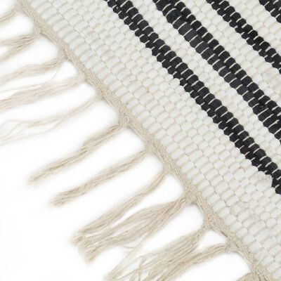 vidaXL Ręcznie tkany dywan Chindi 160x230cm bawełna, antracytowo-biały