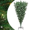 vidaXL Odwr&oacute;cone sztuczne choinki z lampkami z zestawem kulek 210 cm