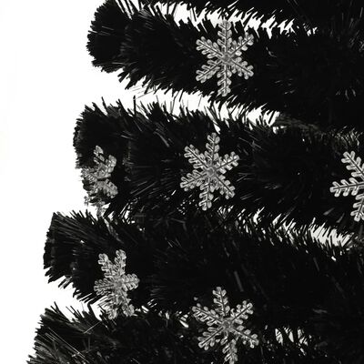 vidaXL Choinka ze śnieżynkami LED, czarna, 240 cm, światłowodowa